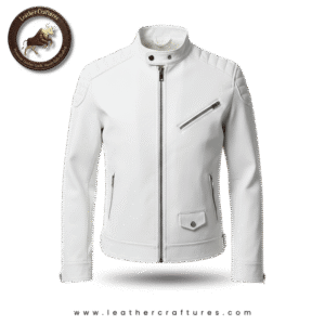 Arctic White Café Racer Jacket
