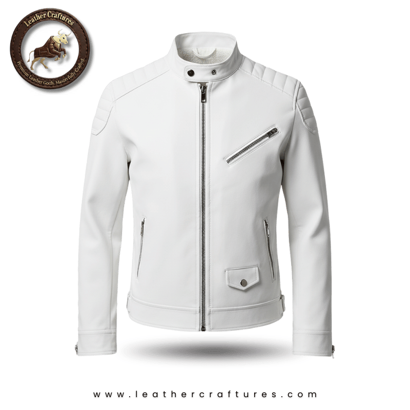 Arctic White Café Racer Jacket