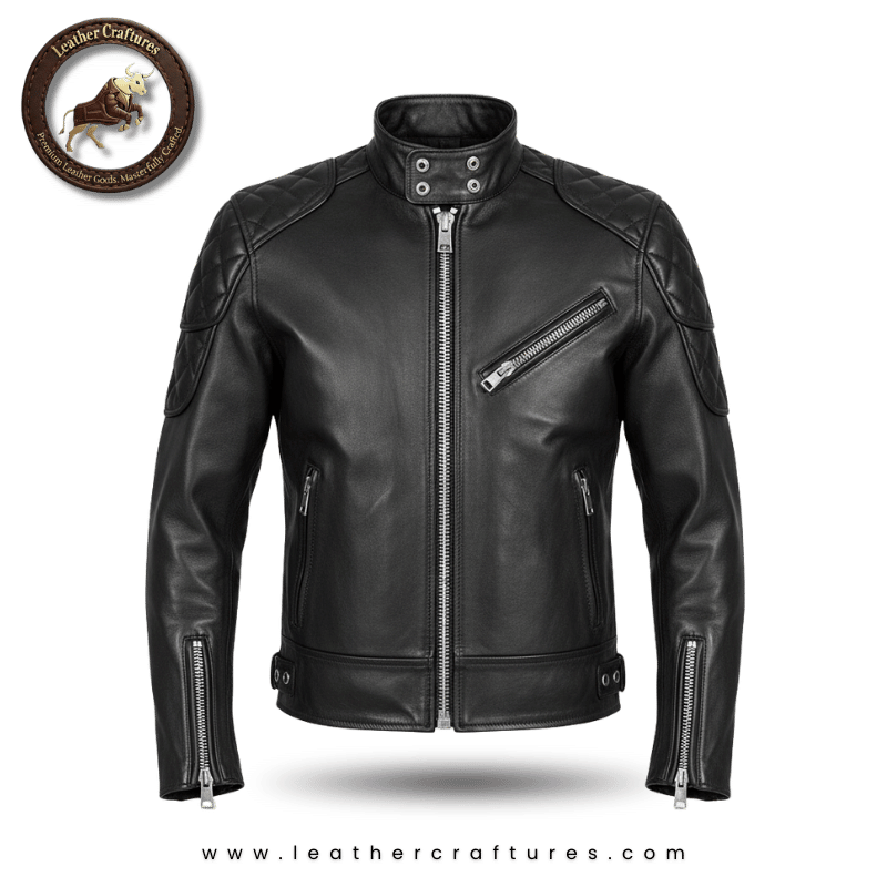 Quilted Armored Biker Jacket