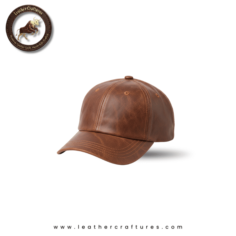 Vintage Brown Leather Cap