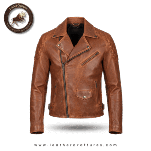 Vintage Rider Quilted Leather Jacket – Cognac Brown