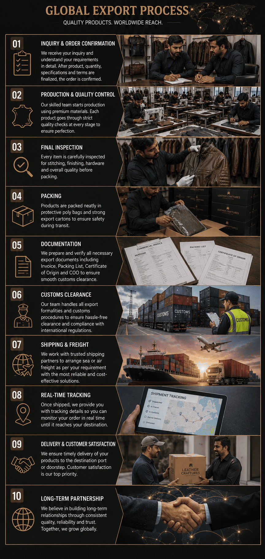 Leather Crafture Global Export Process